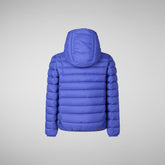 Boys' animal free Puffer jacket with teddy lining Finnegan in gentian blue - Boys' Animal-Free Puffer Jackets | Save The Duck