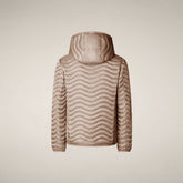 Girls' Hooded Quilted Jacket Xanty in Shore Beige - Girls' Collection | Save The Duck