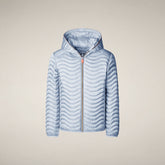 Girls' Hooded Quilted Jacket Xanty in Dawn Blue - Girls' Collection | Save The Duck