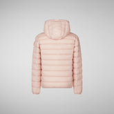 Girls' Lily Hooded Puffer Jacket in Blush Pink - Girls' Lightweight Puffers | Save The Duck