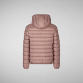 Girls' Lily Hooded Puffer Jacket in Withered Rose - Icons Collection | Save The Duck