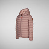 Girls' Lily Hooded Puffer Jacket in Withered Rose - GIGA Collection | Save The Duck