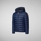 Girls' Lily Hooded Puffer Jacket in Navy Blue - SaveTheDuck Sale | Save The Duck