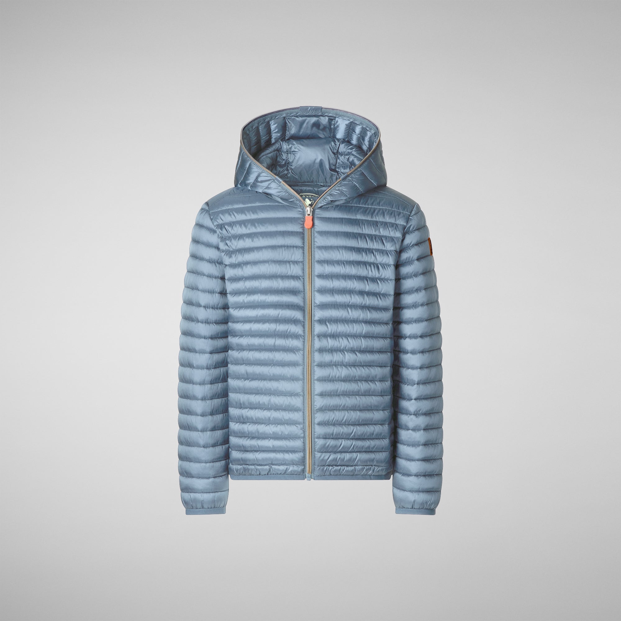 Girls' Rosy Hooded Puffer Jacket in Dusty Blue