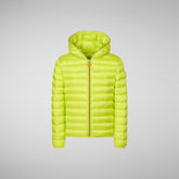 Girls' Iris Hooded Animal free Puffer Jacket in Lichen Green - Girls' Collection | Save The Duck