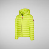 Girls' Iris Hooded Animal free Puffer Jacket in Lichen Green - Girls' Collection | Save The Duck