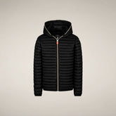 Girls' Hooded Puffer Jacket Rosy in Black - Girls' Collection | Save The Duck