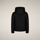 Girls' Hooded Puffer Jacket Rosy in Black - Girls' Collection | Save The Duck