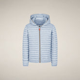 Girls' Hooded Puffer Jacket Rosy in Dawn Blue - Girls' Collection | Save The Duck