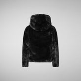 Girls' hooded reversible jacket Chloe in black | Save The Duck