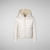 Girls' hooded reversible jacket Chloe in rainy beige - Girls' Fall Winter 2024 | Save The Duck