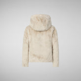 Girls' hooded reversible jacket Chloe in rainy beige | Save The Duck