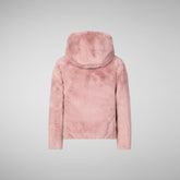 Girls' hooded reversible jacket Chloe in blush pink | Save The Duck