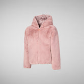 Girls' hooded reversible jacket Chloe in blush pink - Jackets for Girls | Save The Duck