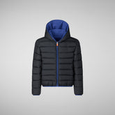 Boys' hooded reversible jacket Oliver in eclipse blue - Boys' Fall Winter 2024 | Save The Duck