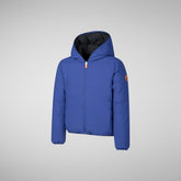 Boys' hooded reversible jacket Oliver in eclipse blue | Save The Duck