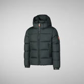 Boys' animal free Puffer jacket Foster in green black - Boys' Animal-Free Puffer Jackets | Save The Duck