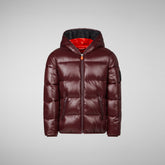 Girls' Kate Hooded Puffer Jacket in Burgundy Black | Save The Duck