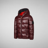 Girls' Kate Hooded Puffer Jacket in Burgundy Black - Girls' Collection | Save The Duck