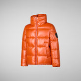 Girls' animal free puffer jacket Jaci in maple orange - Girls' Fall Winter 2024 | Save The Duck