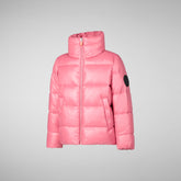 Girls' animal free puffer jacket Jaci in bloom pink - GIRL | Save The Duck