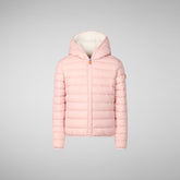 Girls' animal free puffer jacket Leci in blush pink | Save The Duck