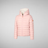 Girls' animal free puffer jacket Leci in blush pink | Save The Duck