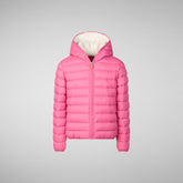 Girls' animal free puffer jacket Leci in gem pink | Save The Duck