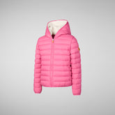 Girls' animal free puffer jacket Leci in gem pink | Save The Duck