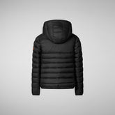 Girls' Leci Hooded Puffer Jacket with Faux Fur Lining in Black - Fall Winter 2023 Girls' Collection | Save The Duck