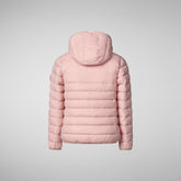 Girls' Leci Hooded Puffer Jacket with Faux Fur Lining in Blush Pink - Girls Raincoats | Save The Duck