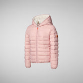 Girls' Leci Hooded Puffer Jacket with Faux Fur Lining in Blush Pink - Kids' Icons Collection | Save The Duck
