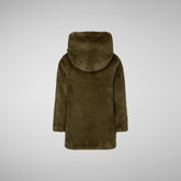 Manteau à capuche réversible Flora pour fille en vert Sherwood | Sauvez le canard