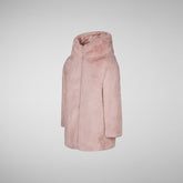 Manteau à capuche réversible Flora pour fille en rose poudré - Filles | Sauvez le canard