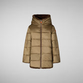 Girls' animal free puffer jacket Flora in teddy brown - Girls' Collection | Save The Duck