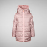 Girls' animal free Puffer jacket Flora in blush pink - Fall-Winter 2024 Girls' Collection | Save The Duck