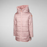 Girls' animal free puffer jacket Flora in blush pink - Valentine's Day Collection | Save The Duck