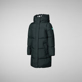 Girls' Hale Puffer Coat in Green Black | Save The Duck