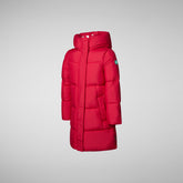 Girls' Hale Puffer Coat in Tango Red - SaveTheDuck Sale | Save The Duck