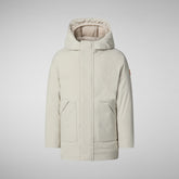 Boys' hooded parka Albi in Rainy beige - Boys' Fall Winter 2024 | Save The Duck