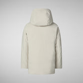 Boys' hooded parka Albi in Rainy beige - Fall-Winter 2024 Boys' collection | Save The Duck