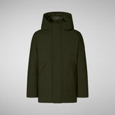 Boys' hooded parka Albi in LAND GREEN - Boys' Parka | Save The Duck