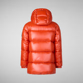 Boy's animal free puffer jacket Murphy in maple orange | Save The Duck