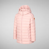 Girls' animal free puffer jacket Pricilla in blush pink - Fall-Winter 2024 Girls' Collection | Save The Duck