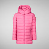 Girls' animal free puffer jacket Pricilla in gem pink - Girls' Fall Winter 2024 | Save The Duck