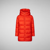 Girls' Ginny Hooded Puffer Coat in Poppy Red - MEGA Collection | Save The Duck