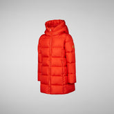 Girls' Ginny Hooded Puffer Coat in Poppy Red - MEGA Collection | Save The Duck
