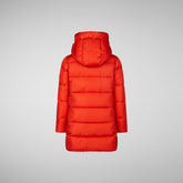 Girls' Ginny Hooded Puffer Coat in Poppy Red | Save The Duck