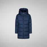 Girls' Ginny Hooded Puffer Coat in Navy Blue - MEGA Collection | Save The Duck