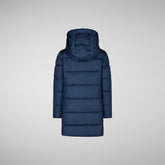 Girls' Ginny Hooded Puffer Coat in Navy Blue | Save The Duck